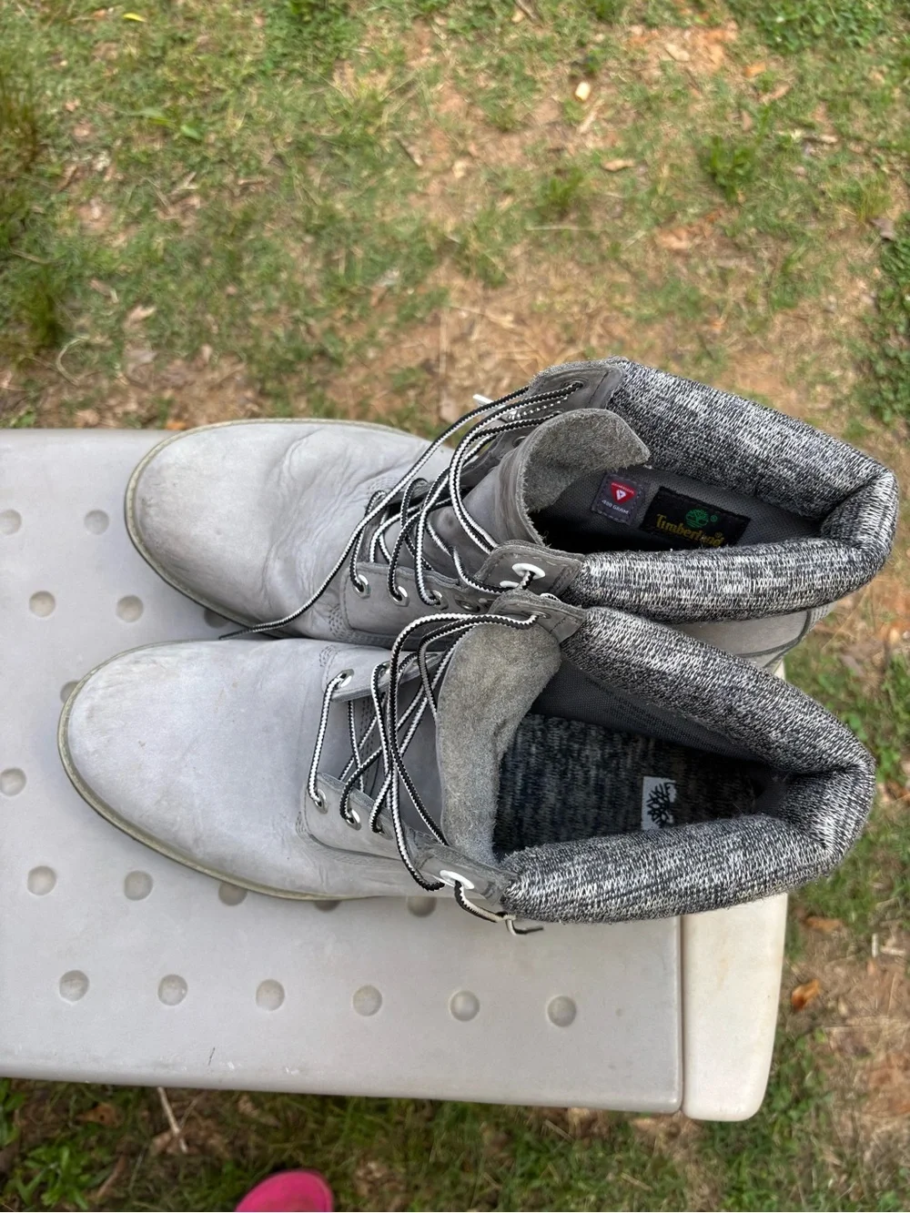 Timberland Men's Gray Lace-Up Work Boots
